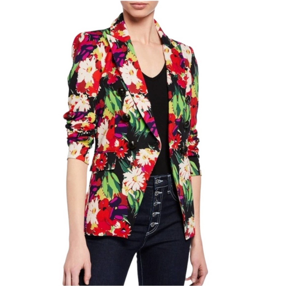 Veronica Beard Miller Dickey Floral/ Leopard Print Blazer Size 6 Like New
